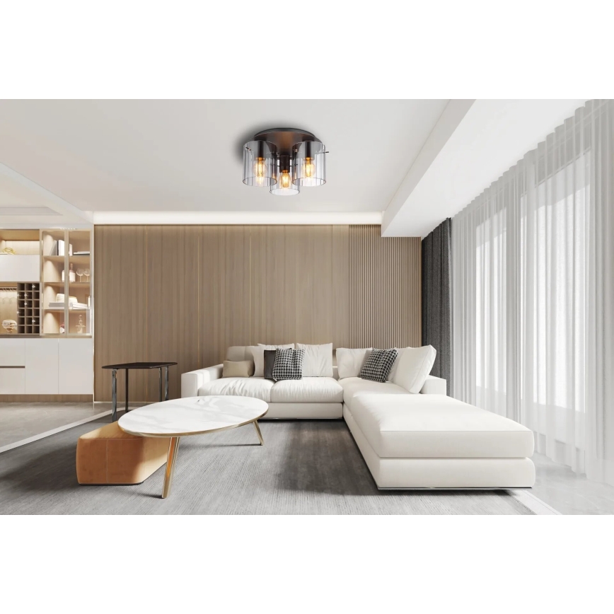 Globo - Φωτιστικό οροφής 3xE27/40W/230V διάμετρος 37 cm γκρι