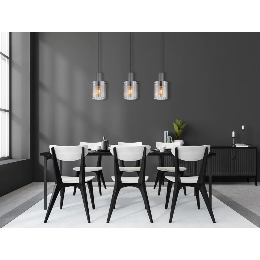 Globo - Κρεμαστό φωτιστικό οροφής 3xE27/40W/230V γκρι