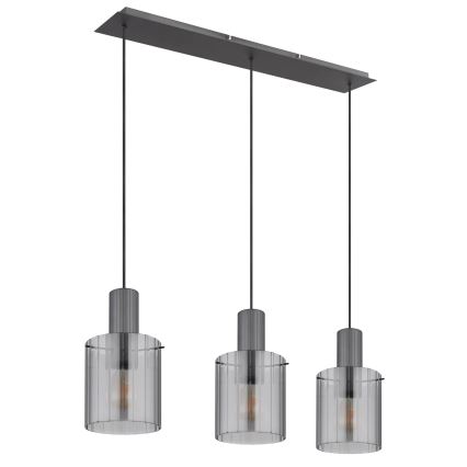 Globo - Κρεμαστό φωτιστικό οροφής 3xE27/40W/230V γκρι