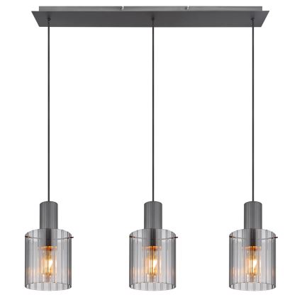 Globo - Κρεμαστό φωτιστικό οροφής 3xE27/40W/230V γκρι