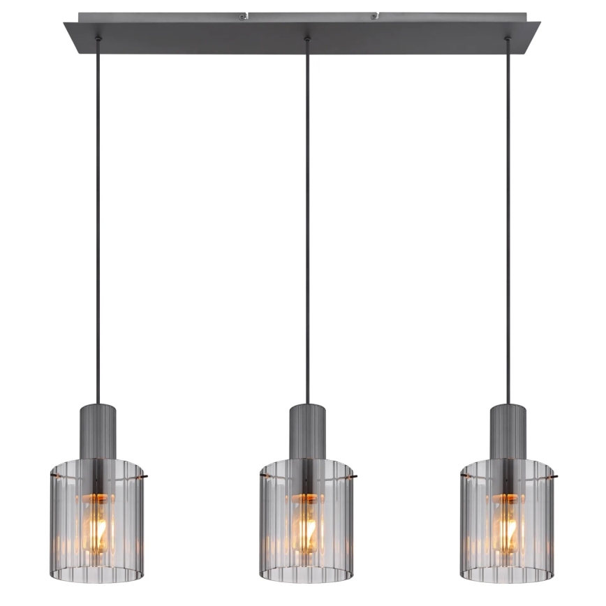 Globo - Κρεμαστό φωτιστικό οροφής 3xE27/40W/230V γκρι