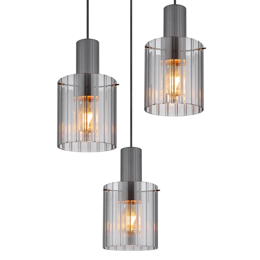 Globo - Κρεμαστό φωτιστικό οροφής 3xE27/40W/230V διάμετρος 48 cm γκρι