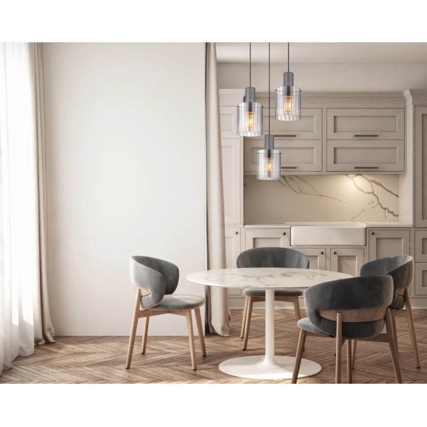 Globo - Κρεμαστό φωτιστικό οροφής 3xE27/40W/230V διάμετρος 48 cm γκρι