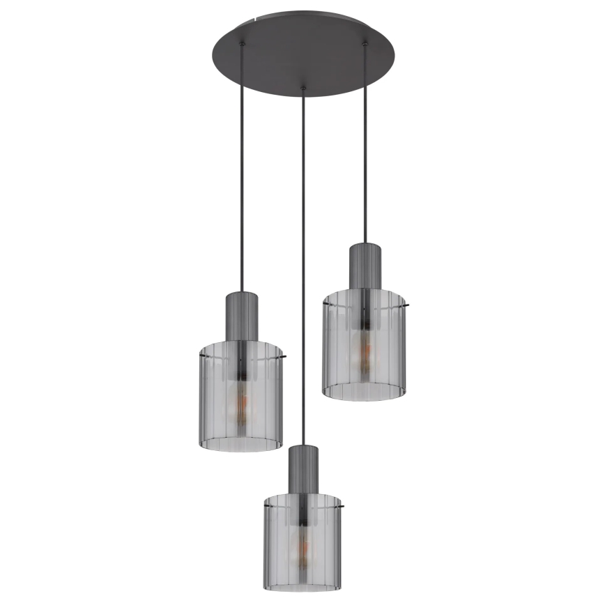Globo - Κρεμαστό φωτιστικό οροφής 3xE27/40W/230V διάμετρος 48 cm γκρι