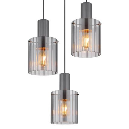 Globo - Κρεμαστό φωτιστικό οροφής 3xE27/40W/230V διάμετρος 48 cm γκρι