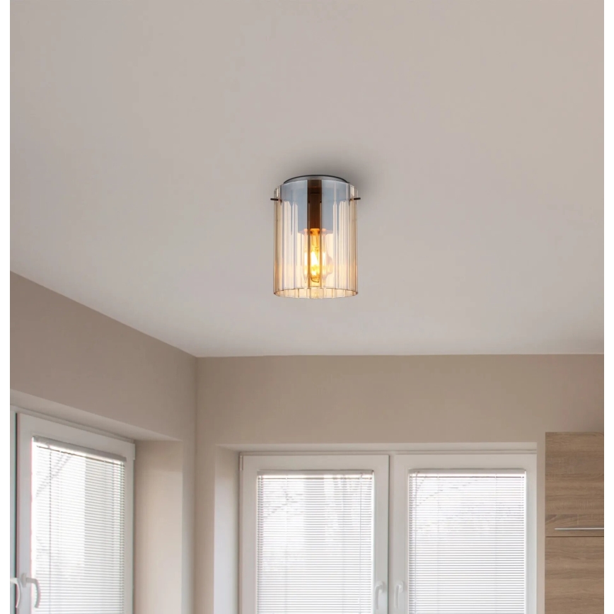 Globo - Φωτιστικό οροφής 1xE27/40W/230V διάμετρος 18 cm καφέ