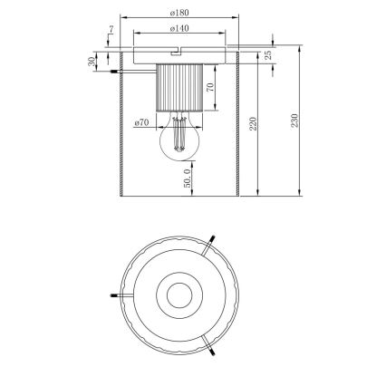 Globo - Φωτιστικό οροφής 1xE27/40W/230V διάμετρος 18 cm καφέ