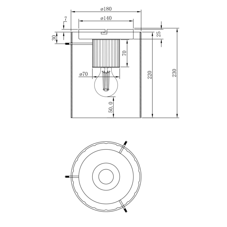 Globo - Φωτιστικό οροφής 1xE27/40W/230V διάμετρος 18 cm γκρι