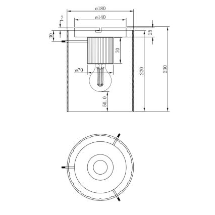 Globo - Φωτιστικό οροφής 1xE27/40W/230V διάμετρος 18 cm γκρι