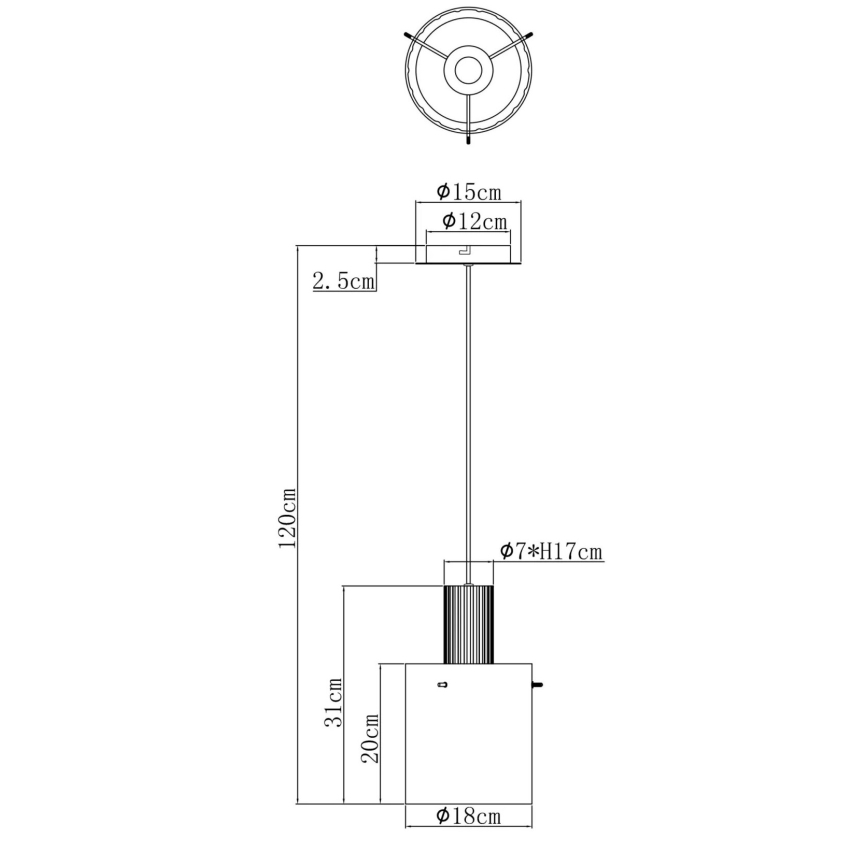 Globo - Κρεμαστό φωτιστικό οροφής 1xE27/40W/230V διάμετρος 18 cm καφέ