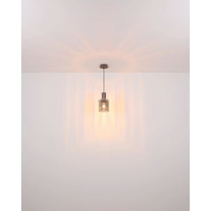 Globo - Κρεμαστό φωτιστικό οροφής 1xE27/40W/230V διάμετρος 18 cm καφέ