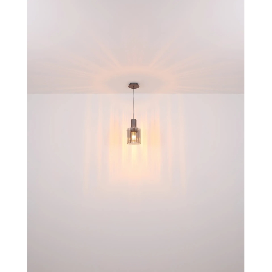 Globo - Κρεμαστό φωτιστικό οροφής 1xE27/40W/230V διάμετρος 18 cm καφέ