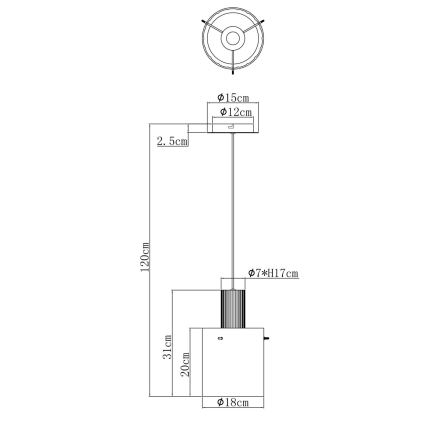 Globo - Κρεμαστό φωτιστικό οροφής 1xE27/40W/230V διάμετρος 18 cm λευκό