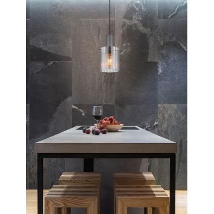 Globo - Κρεμαστό φωτιστικό οροφής 1xE27/40W/230V διάμετρος 18 cm γκρι