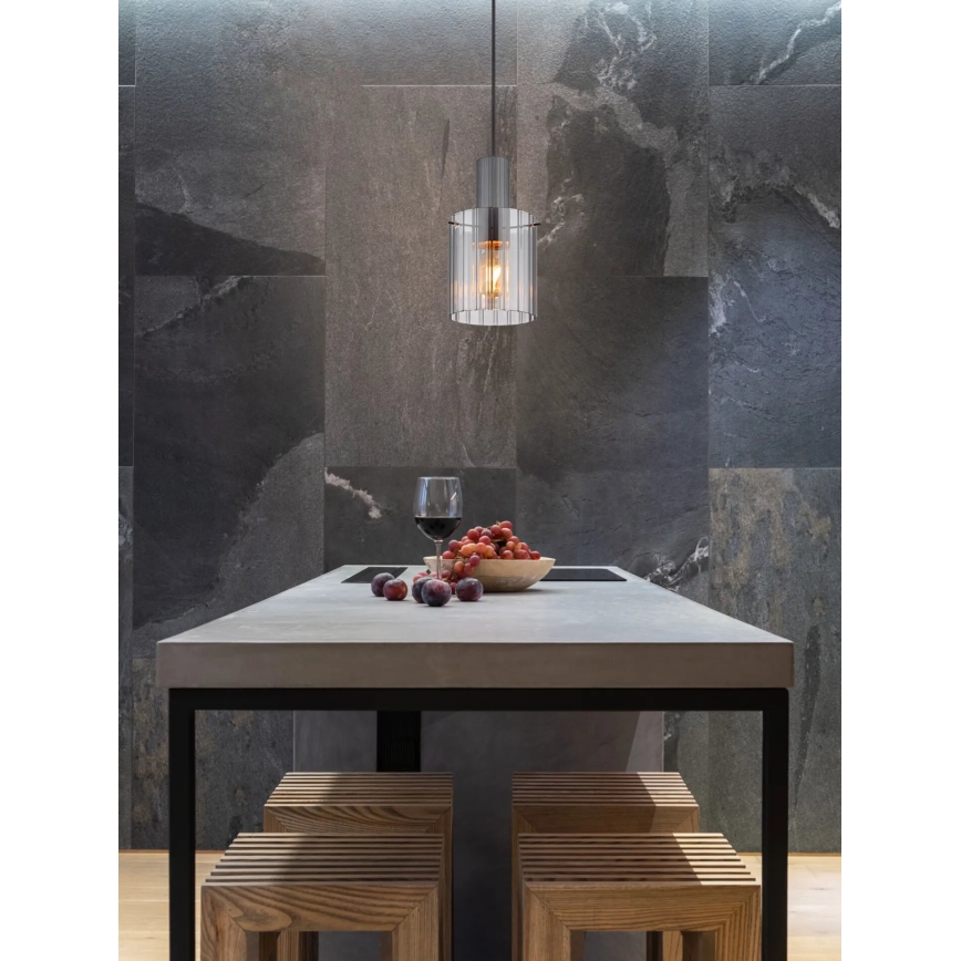 Globo - Κρεμαστό φωτιστικό οροφής 1xE27/40W/230V διάμετρος 18 cm γκρι