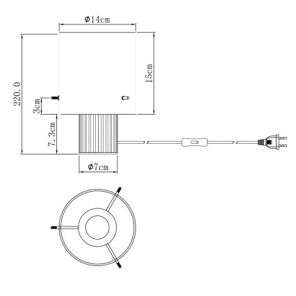 Globo - Eπιτραπέζιο φωτιστικό 1xE27/40W/230V διάμετρος 14 cm γκρι