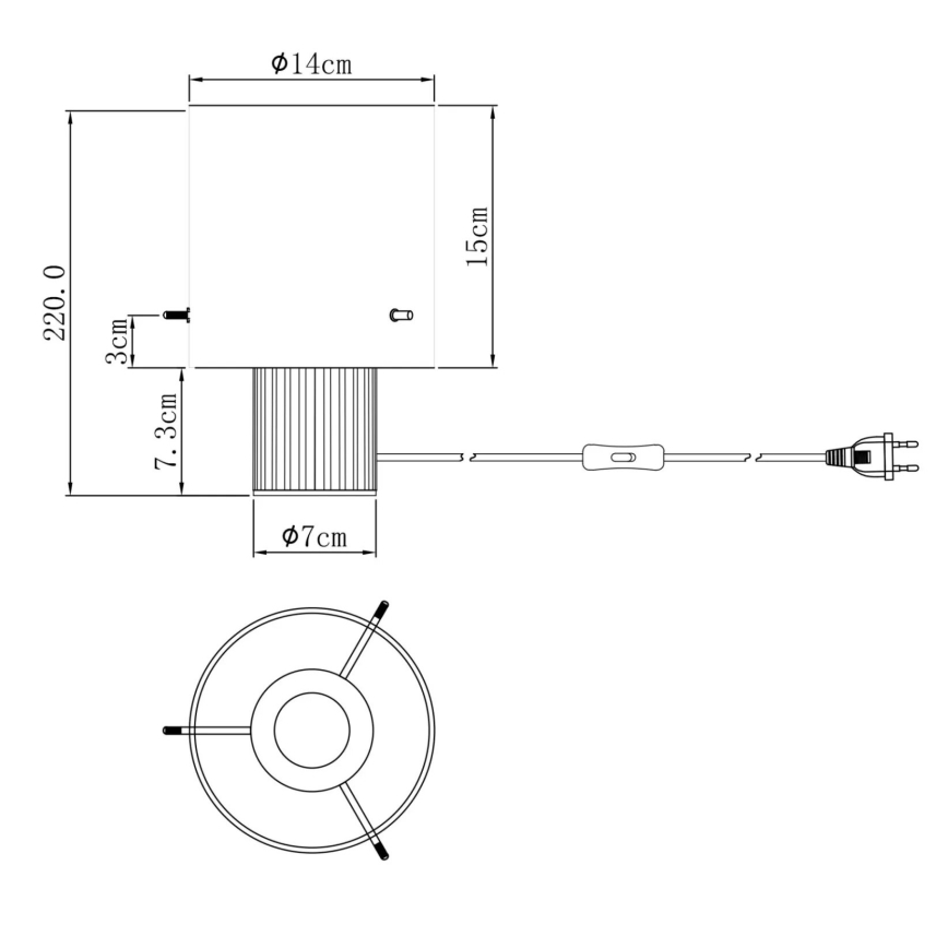 Globo - Eπιτραπέζιο φωτιστικό 1xE27/40W/230V διάμετρος 14 cm γκρι
