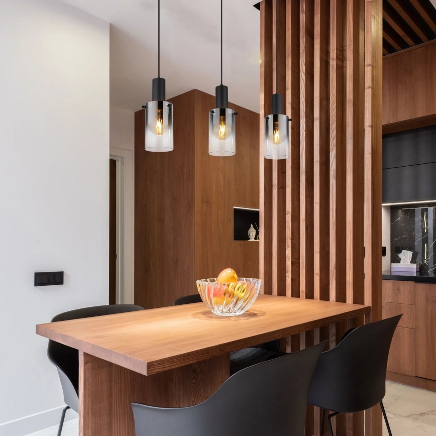 Globo - Κρεμαστό φωτιστικό οροφής 3xE27/40W/230V μαύρο