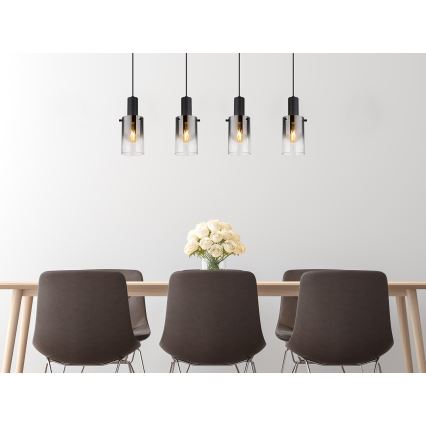 Globo - Κρεμαστό φωτιστικό οροφής 4xE27/40W/230V μαύρο