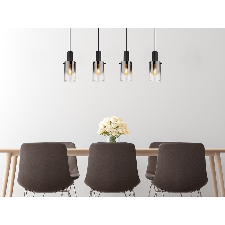 Globo - Κρεμαστό φωτιστικό οροφής 4xE27/40W/230V μαύρο