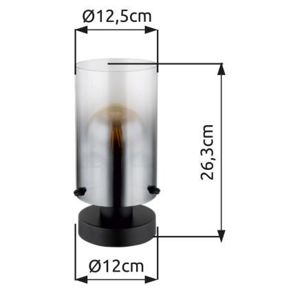 Globo - Eπιτραπέζιο φωτιστικό 1xE27/40W/230V διάμετρος 12,5 cm μαύρο