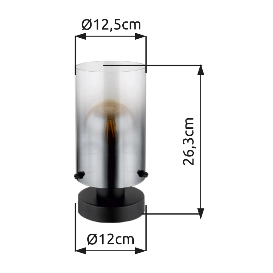 Globo - Eπιτραπέζιο φωτιστικό 1xE27/40W/230V διάμετρος 12,5 cm μαύρο