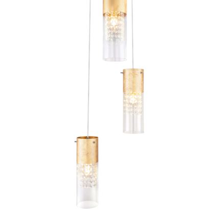 Globo - Κρεμαστό φωτιστικό οροφής 3xE27/60W/230V διάμετρος 30 cm χρυσό