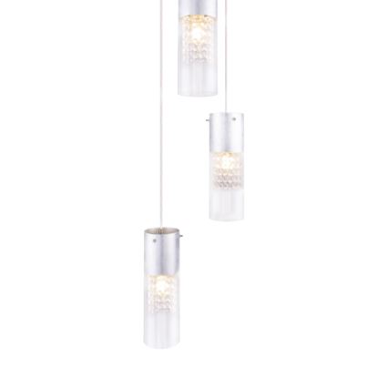 Globo - Κρεμαστό φωτιστικό οροφής 3xE27/60W/230V διάμετρος 30 cm ασημί
