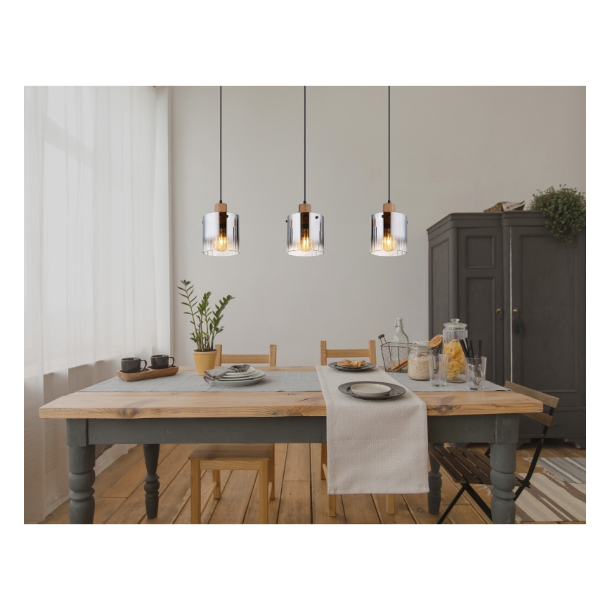 Globo - Κρεμαστό φωτιστικό με καλώδιο 3xE27/60W/230V