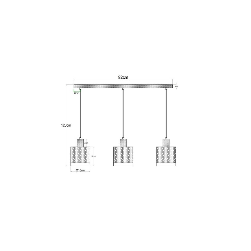 Globo - Κρεμαστό φωτιστικό με καλώδιο 3xE27/60W/230V