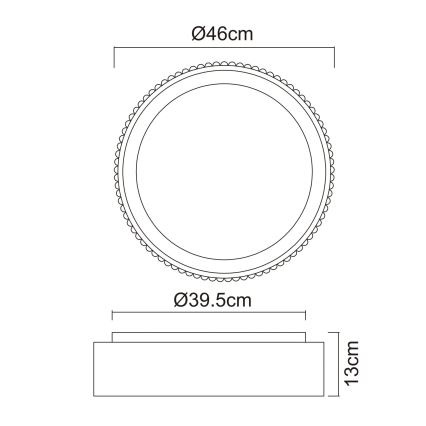 Globo - LED Φωτιστικό οροφής LED/45W/230V 2700/4000/6000K διάμ. 46 cm μαύρο