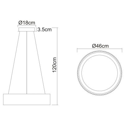 Globo - Κρεμαστό φωτιστικό LED με καλώδιο LED/45W/230V 2700/4000/6000K Ø 46 cm λευκό