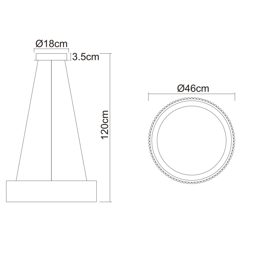 Globo - Κρεμαστό φωτιστικό LED με καλώδιο LED/45W/230V 2700/4000/6000K Ø 46 cm λευκό