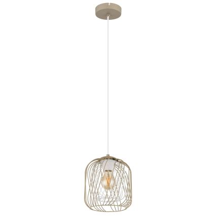 Globo - Κρεμαστό φωτιστικό με καλώδιο 1xE27/40W/230V Ø 18 cm μπεζ/λευκό