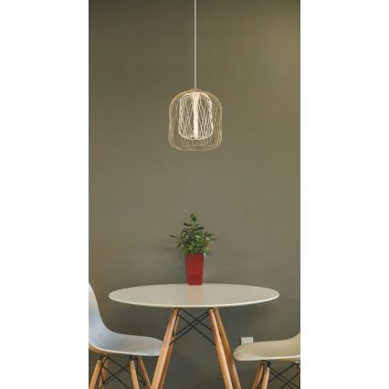 Globo - Κρεμαστό φωτιστικό σε καλώδιο 1xE27/40W/230V διάμετρος 35 cm μπεζ/λευκό