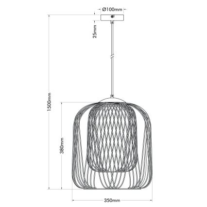 Globo - Κρεμαστό φωτιστικό σε καλώδιο 1xE27/40W/230V διάμετρος 35 cm μπεζ/λευκό