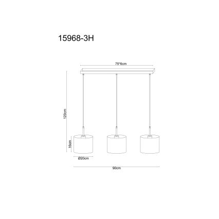 Globo - Κρεμαστό φωτιστικό με καλώδιο 3xE27/40W/230V