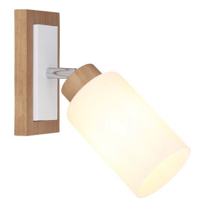 Globo - Επιτοίχιο φωτιστικό σποτ 1xE27/60W/230V δρυς/λευκό