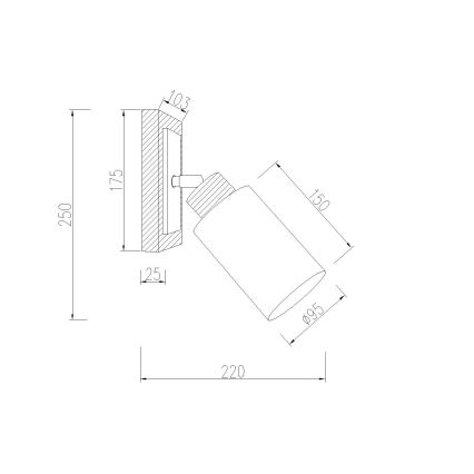Globo - Επιτοίχιο φωτιστικό σποτ 1xE27/60W/230V δρυς/λευκό