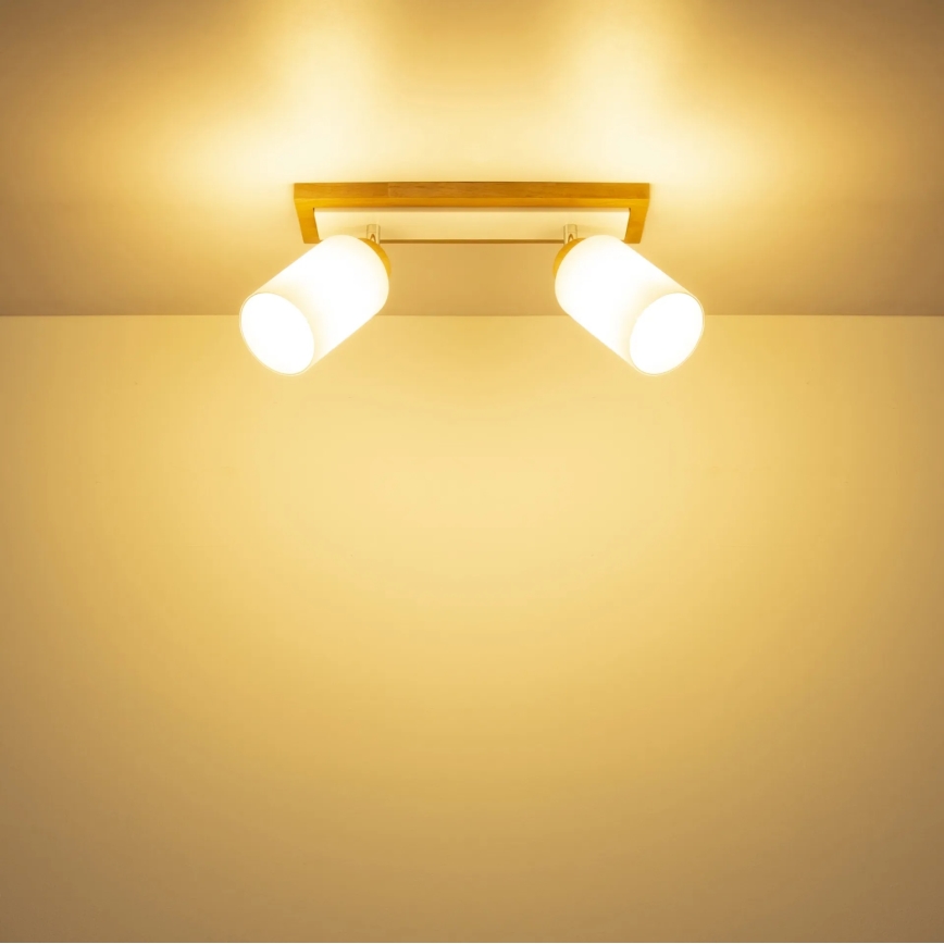 Globo - Φωτιστικό σποτ 2xE27/60W/230V δρυς/λευκό
