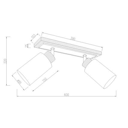 Globo - Φωτιστικό σποτ 2xE27/60W/230V δρυς/λευκό