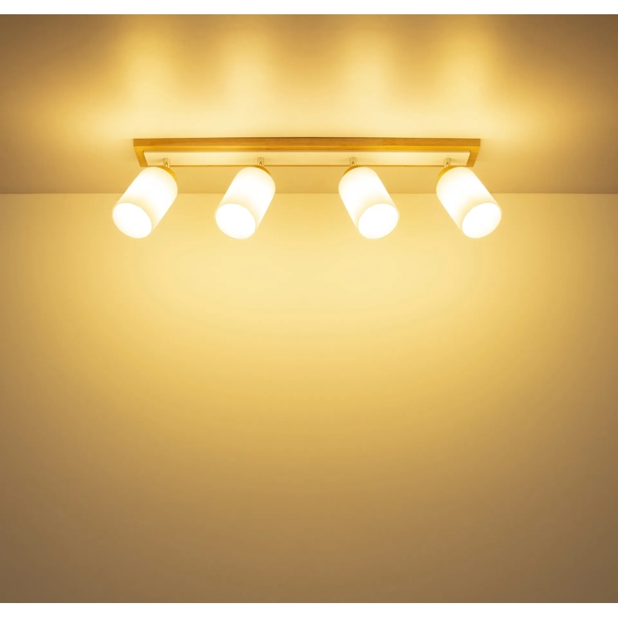 Globo - Σποτ φωτιστικό 4xE27/60W/230V δρυς/λευκό