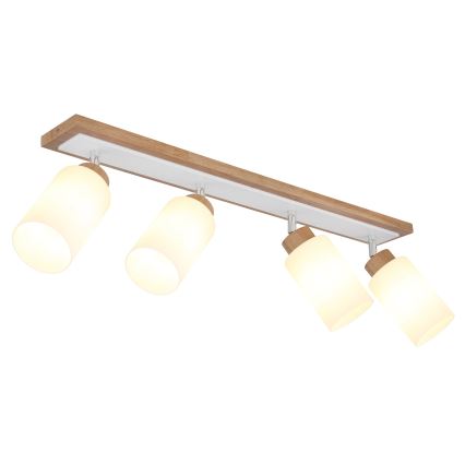 Globo - Σποτ φωτιστικό 4xE27/60W/230V δρυς/λευκό