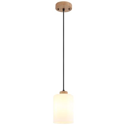 Globo - Κρεμαστό φωτιστικό με καλώδιο 1xE27/60W/230V δρυς/λευκό