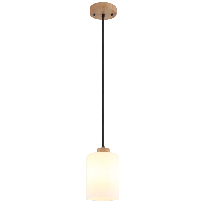 Globo - Κρεμαστό φωτιστικό με καλώδιο 1xE27/60W/230V δρυς/λευκό