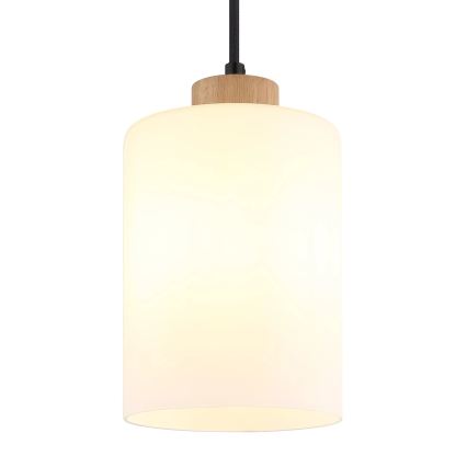 Globo - Κρεμαστό φωτιστικό με καλώδιο 1xE27/60W/230V δρυς/λευκό