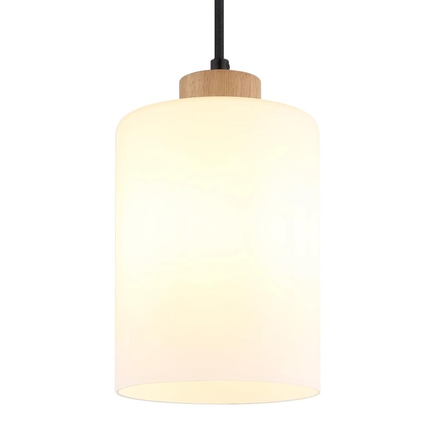 Globo - Κρεμαστό φωτιστικό με καλώδιο 1xE27/60W/230V δρυς/λευκό