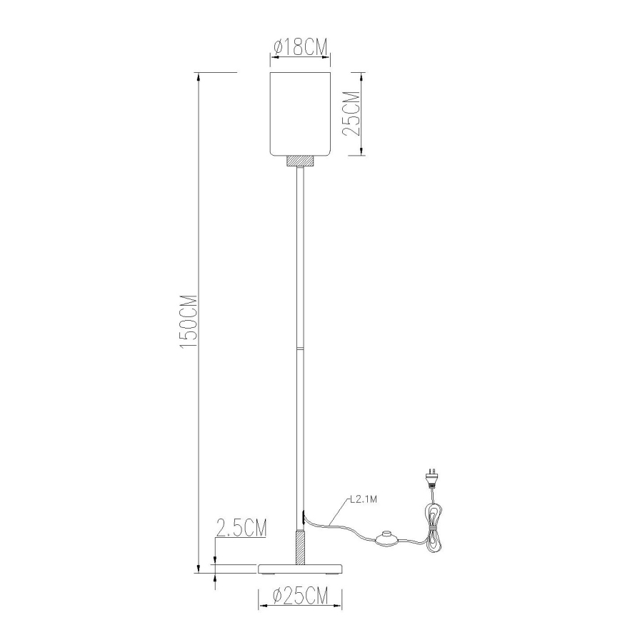 Globo - Επιδαπέδιο φωτιστικό 1xE27/60W/230V μαύρο/λευκό