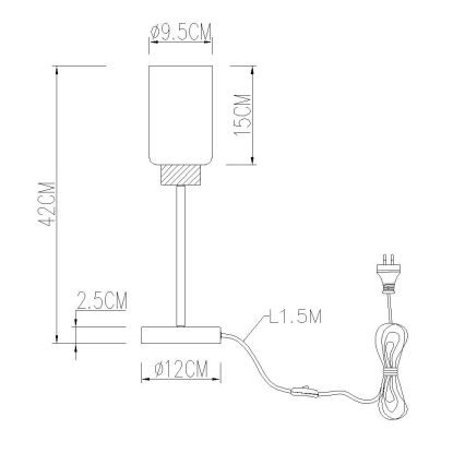 Globo - Επιτραπέζιο φωτιστικό 1xE27/60W/230V μαύρο/λευκό