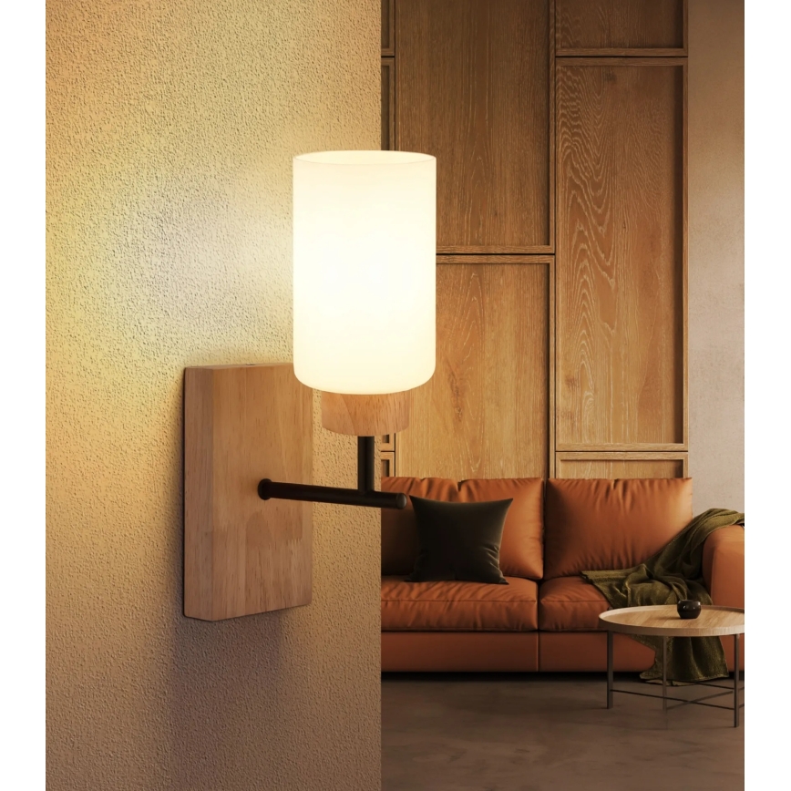 Globo - Επιτοίχιο φωτιστικό 1xE27/60W/230V δρυς/λευκό